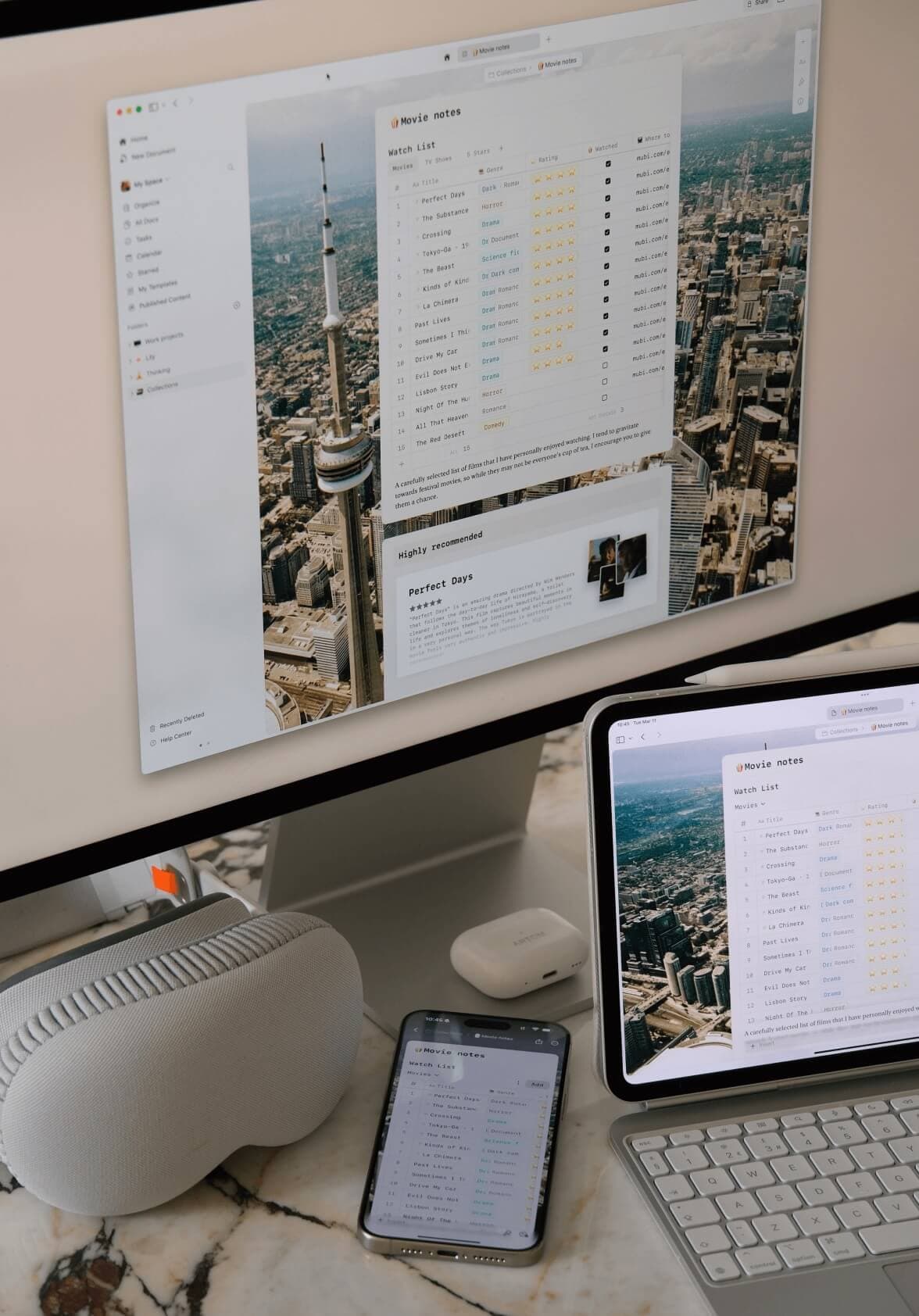 Craft on four devices writing